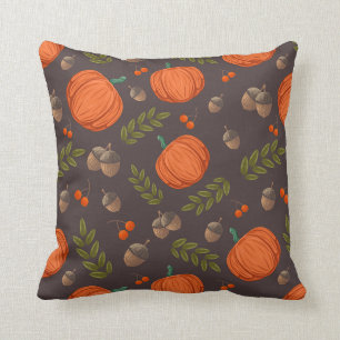Coussin Citrouilles d'automne et Acorns