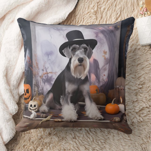 Coussin Citrouilles de Schnauzer miniature Halloween (Couverture)