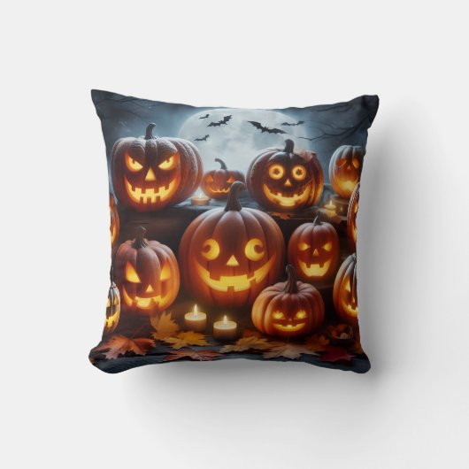 Coussin Citrouilles d'Halloween (Recto)