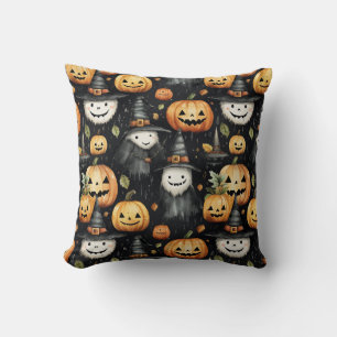 Coussin Citrouilles et monstres Halloween