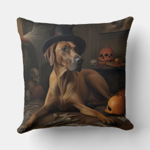 Coussin Citrouilles Rhodesian Ridgeback Halloween Épouvant