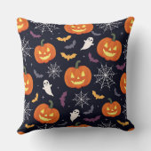 Coussin (citrouilles sculptés motifs d'Halloween) (Verso)