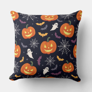 Coussin (citrouilles sculptés motifs d'Halloween)