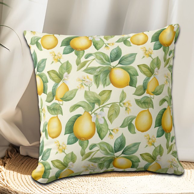 Coussin Citrus aux fleurs de citron méditerranéen (Créateur téléchargé)