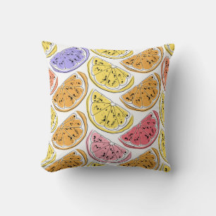 Coussin Citrus citron vintage Texture d'été