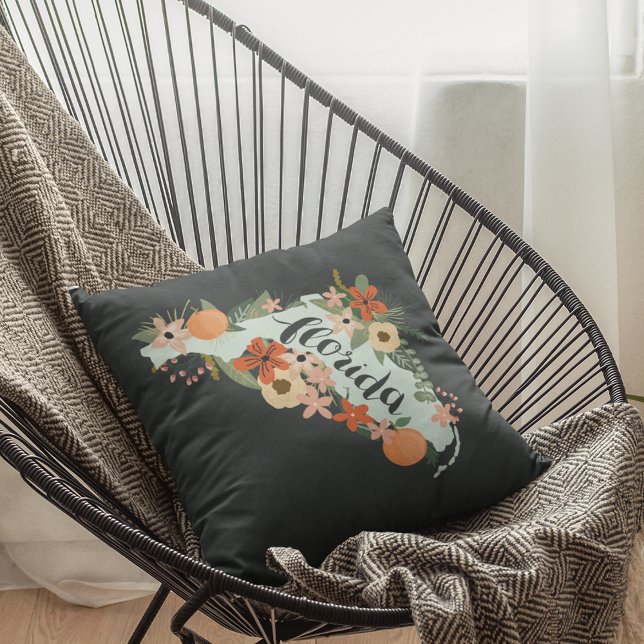 Coussin Citrus Florida State Silhouette (Créateur téléchargé)