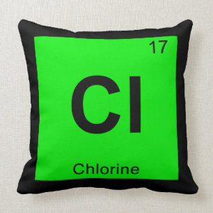 Coussin Cl - Chlorine Chlorine Symbole de table périodique
