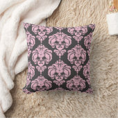 Coussin Clair rose & gris Damask Moderne Motif élégant (Couverture)