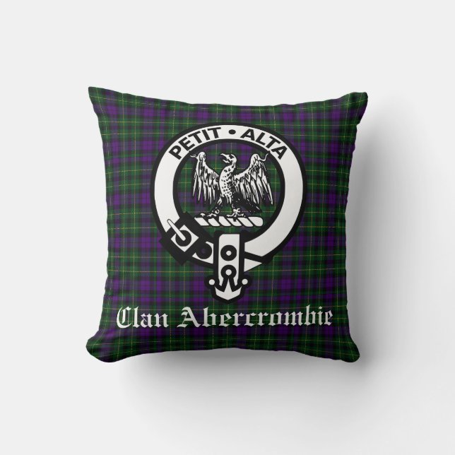 Coussin Clan Abercrombie Crest Badge et Tartan (Recto)