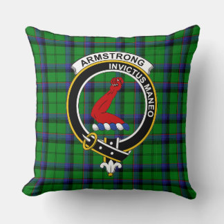 Coussin Clan Armstrong Badge Tartan, Badge et Logo