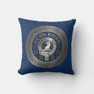 Coussin Clan Baird Crest & Tartan Knot