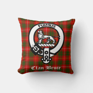 Coussin Clan Bruce Crest Badge & Tartan