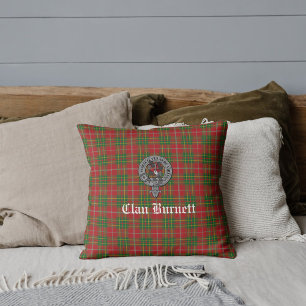 Coussin Clan Burnett Crest Badge & Tartan