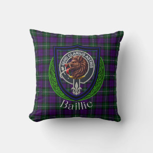 Coussin Clan écossais de Baillie Tartan Crest