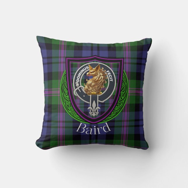 Coussin Clan écossais de Baird Tartan Crest (Recto)