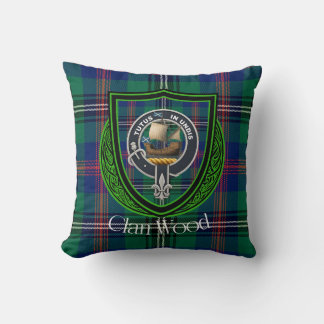 Coussin Clan écossais en bois Tartan & Crest