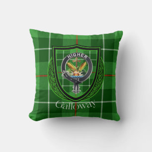 Coussin Clan écossais Galloway Tartan & Crest