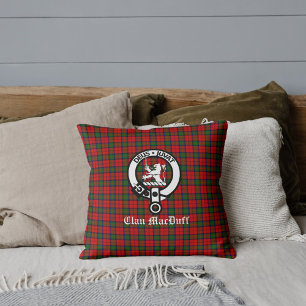 Coussin Clan écossais MacDuff Tartan et Crest Badge