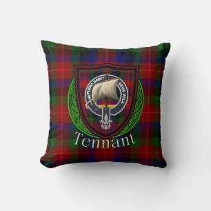 Coussin Clan écossais Tennant Tartan & Crest
