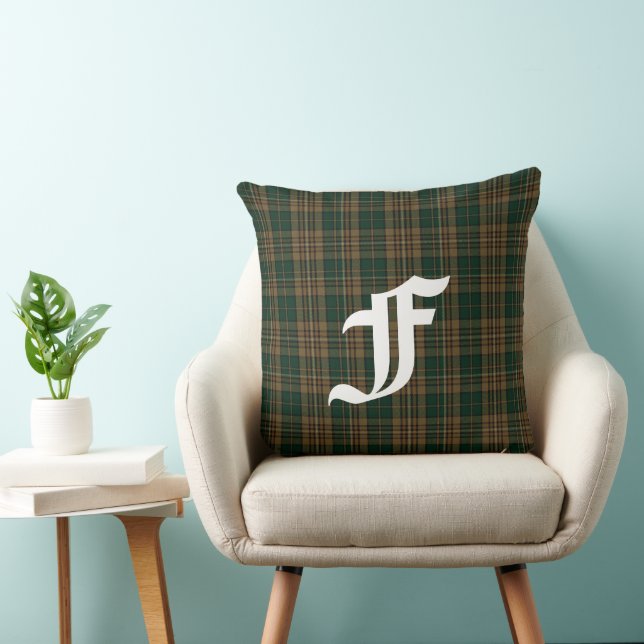 Coussin Clan Fitzsimmons Tartan Plaid Monogramme  (Chaise)