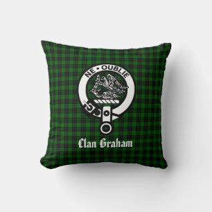 Coussin Clan Graham Crest Badge et Tartan