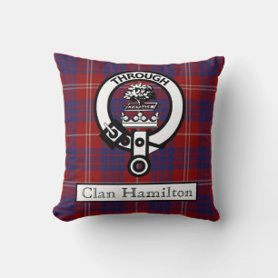 Coussin Clan Hamilton Crest et Tartan II