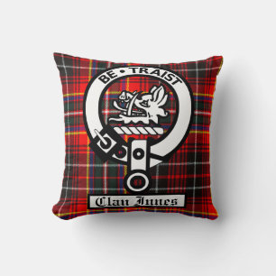 Coussin Clan Innes Crest Badge et Tartan