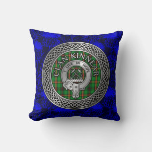 Coussin Clan Kinnear Crest & Tartan Knot