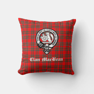 Coussin Clan MacBean Crest Badge & Tartan