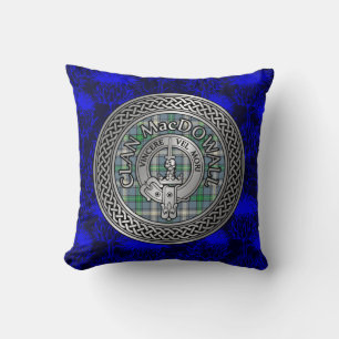 Coussin Clan MacDowall Crest & Tartan Knot
