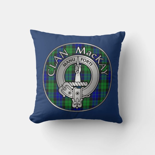 Coussin Clan MacKay Crest & Tartan (Recto)