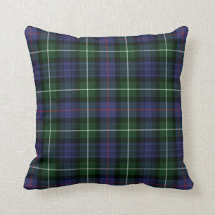 Coussin Clan Plaid MacKenzie Chèque vert pourpre Tartan