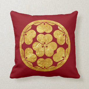 Coussin Clan samouraï japonais de Chosokabe lundi en or d