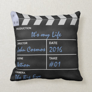 Coussin Clapboard cinéma "C'est ma vie"