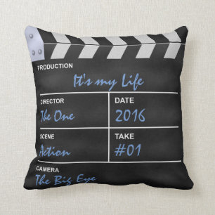 Coussin Clapboard cinéma "C'est ma Vie"
