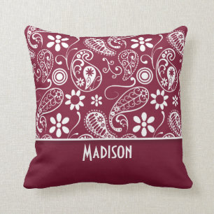 Coussin Claret Paisley ; Personnalisé
