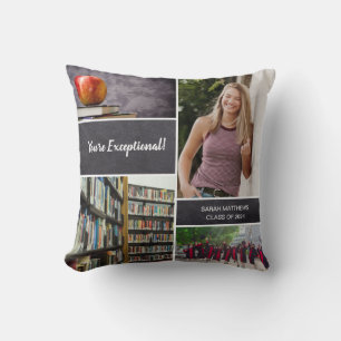 Coussin Classe de fin d'études de 2024 Collage photo