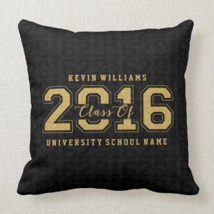 Coussin Classe De Parties scintillant Or 2016 Sur Motif No