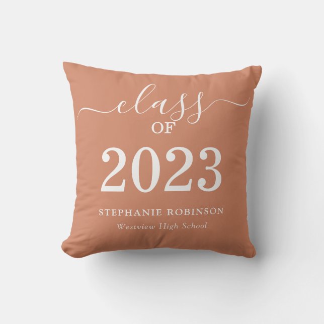 Coussin Classe de Terracotta moderne de 2023 Graduation (Recto)