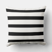 Coussin Classé noir et blanc rayé Nom de la servante (Verso)