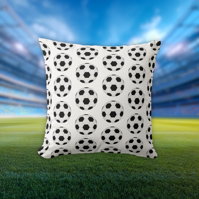 Coussin Classic Black and White Soccer Ball Pattern (Créateur téléchargé)