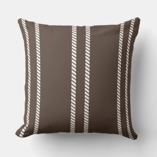 Coussin Classic Chocolate Brown with Stripes Throw Pillow
