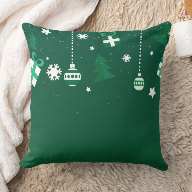 Coussin Classic Christmas Icons – Green Holiday Pillow (Couverture)