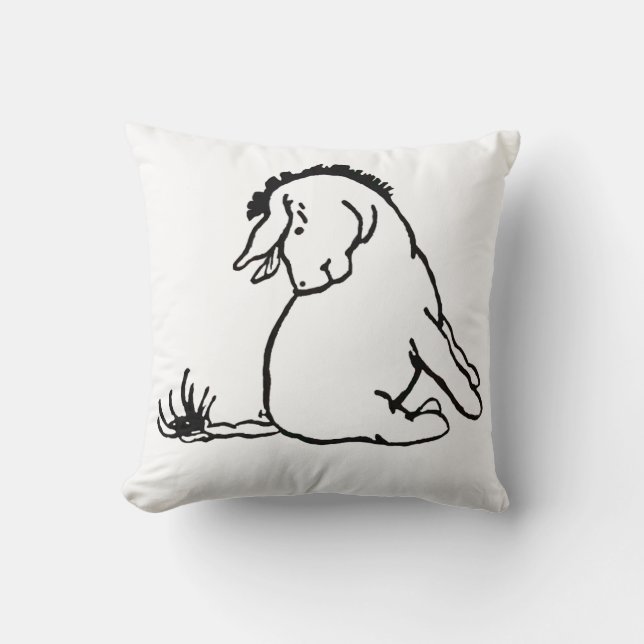 Coussin Classic Eeyore regardant sa queue - 2 côtés (Recto)