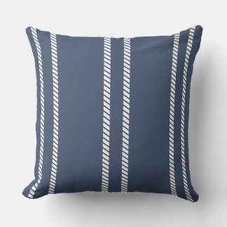 Coussin Classic Marine Blue with Stripes Throw Pillow