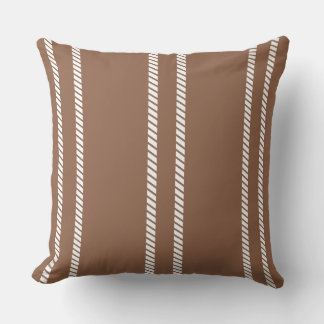 Coussin Classic Mid-tone Brown with Stripes Throw Pillow