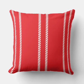 Coussin Classic Nautical Red with Stripes Throw Pillow