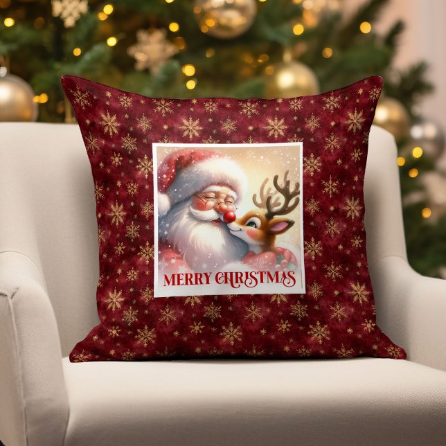 Coussin Classic Santa Rudolph Christmas Throw Pillow Desig (Classic Santa Rudolph Christmas Throw Pillow Design

)