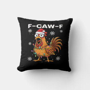 Coussin Classique de Noël de poulet drôle F-Caw-F