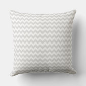 Coussin Classique Gris Clair Blanc Mince Motif Chevron Zig (Verso)
